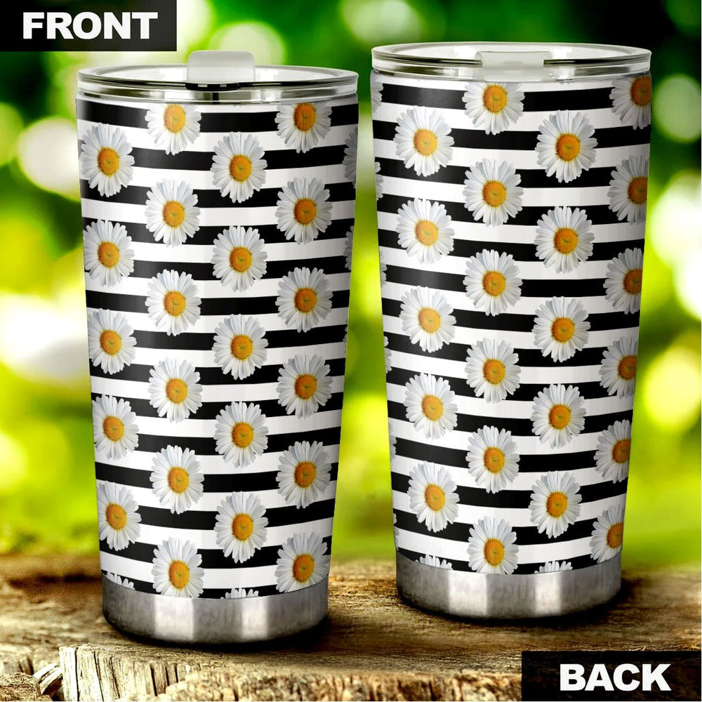 Daisy Flower Tumbler Cup Custom Floral Car Accessories