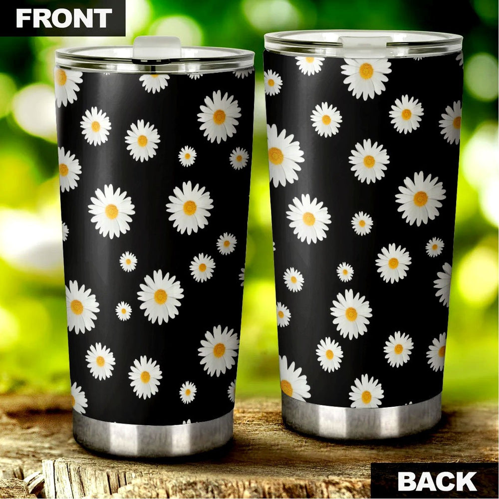 Daisy Tumbler Cup Custom Flower Pattern Car Accessories