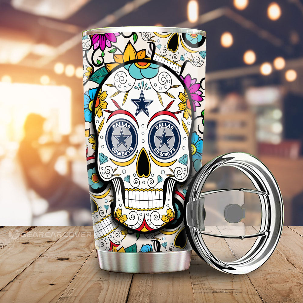 Dallas Cowboys Tumbler Cup Custom Sugar Skull Car Accessories
