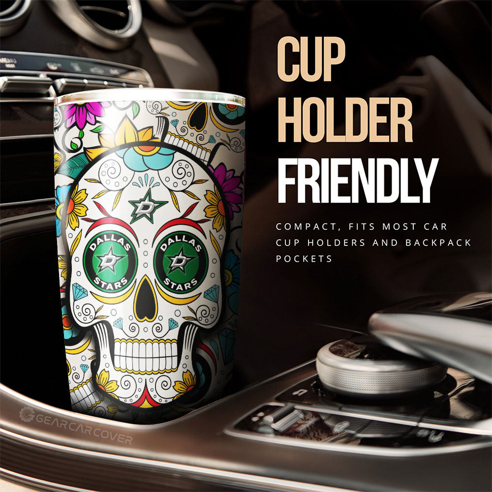 Dallas Stars Tumbler Cup Custom Sugar Skull Car Accessories