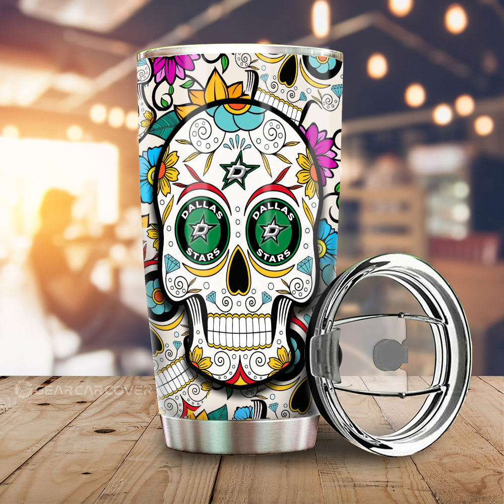 Dallas Stars Tumbler Cup Custom Sugar Skull Car Accessories