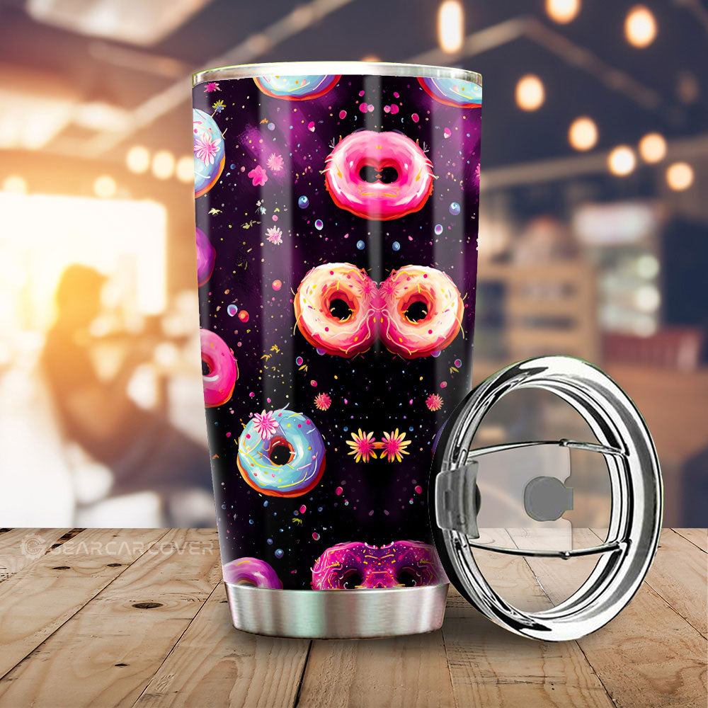 Dark Theme Donuts Tumbler Cup Custom Girly Pattern Car Accessories