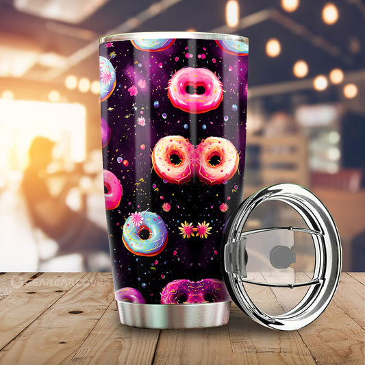 Dark Theme Donuts Tumbler Cup Custom Girly Pattern Car Accessories