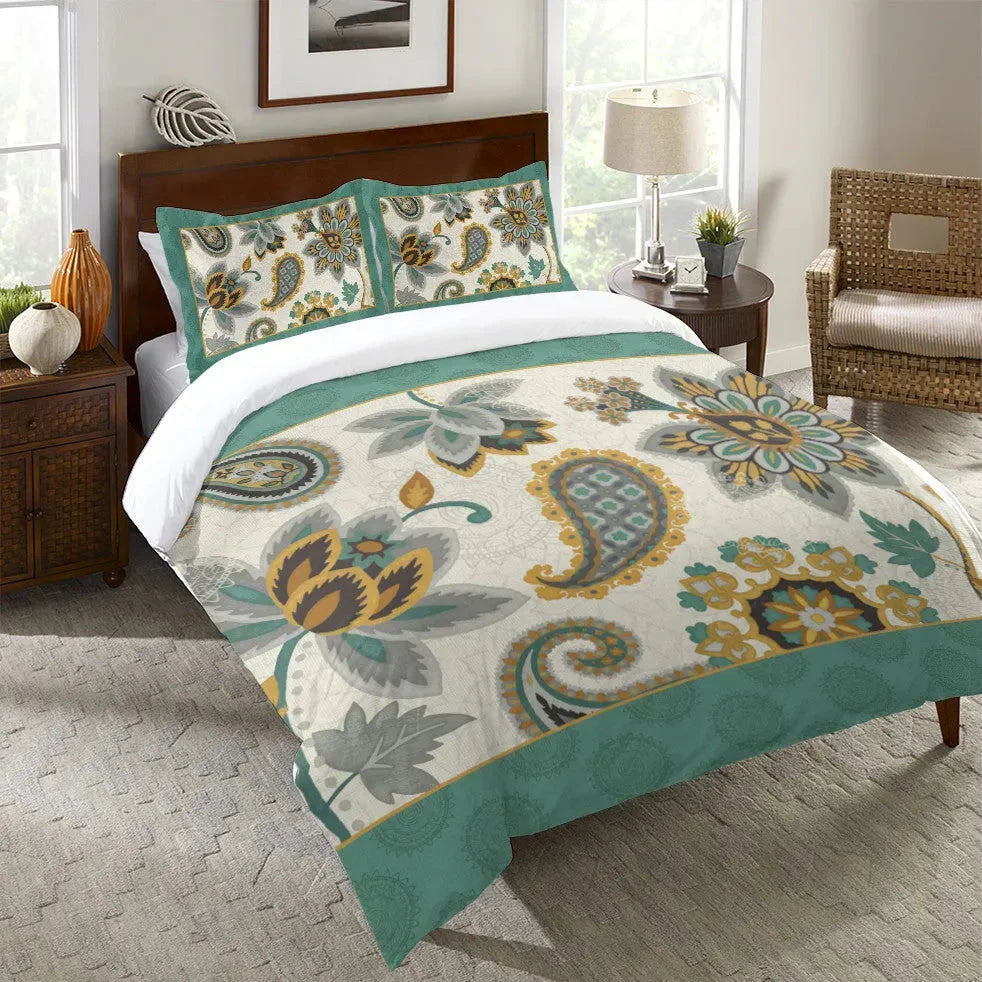 Decorative Nature Duvet Cover Bedding Set | Personalized 3-pc Duvet Cover With Pillowcases