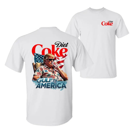 Diet Coke Soda Gulf of America President Trump, USA Flag 4th of July Independence Day Unisex Cotton T-shirt