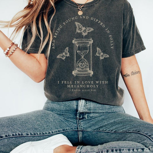 Edgar Allan Poe Skull Shirt Poet Shirt Bookish Shirt Dark Academia Shirt Dark Cottagecore Poe T Shirt Goblincore Shirt Goth Shirt Y2K Shirt