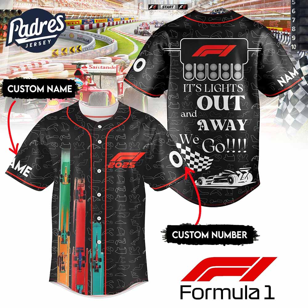 F1 Personalized Baseball Jersey Outfit - Padres Jersey Oasis: Elevate Your Baseball Style Game