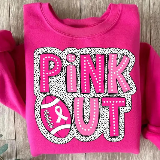 Football Pink Out for Breast Cancer Awareness T-shirt Sweatshirt, Football Mom Tackle Cancer Pink Ribbon Together We Fight We Win Shirt, Unisex Classic T-Shirts in All Sizes All Colors for Women