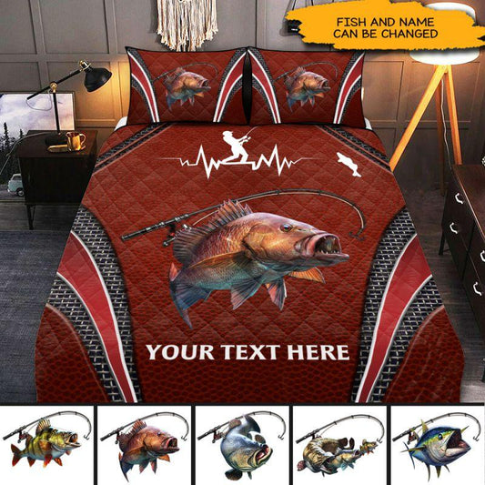 For Fishing Lover Personalized Quilt Bedding Set
