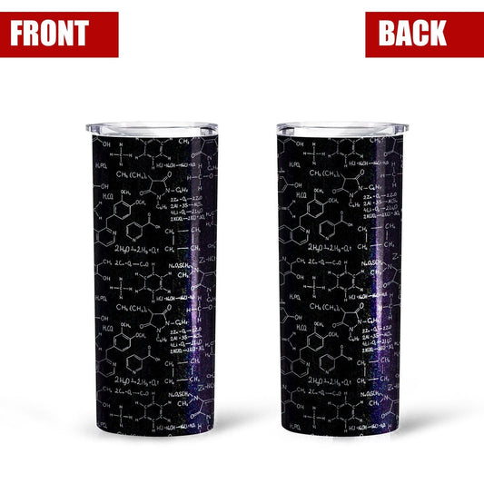 Formula & Equation Chemistry Tall Glitter Tumbler