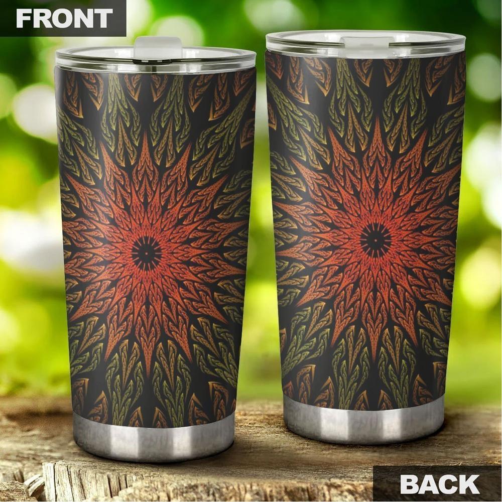 Fractal Mandala Tumbler Cup Coffee Cup Gift Idea For Yoga Lovers