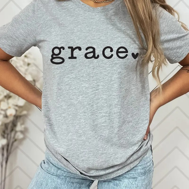 Grace Shirt Cute Women T-shirt Christian Shirt Inspirational Shirt Women Shirt Gift For Her Faith Shirt Graphic Tee