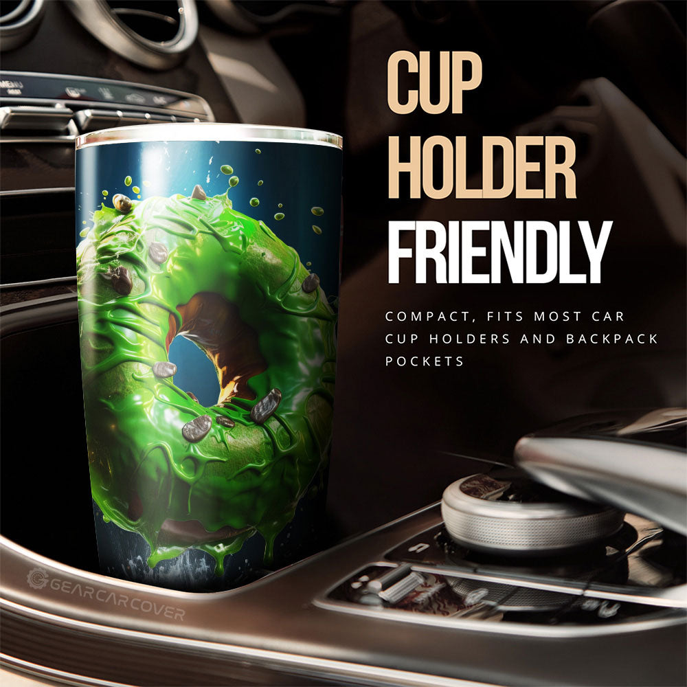 Green Donuts Tumbler Cup Custom Girly Pattern Car Accessories