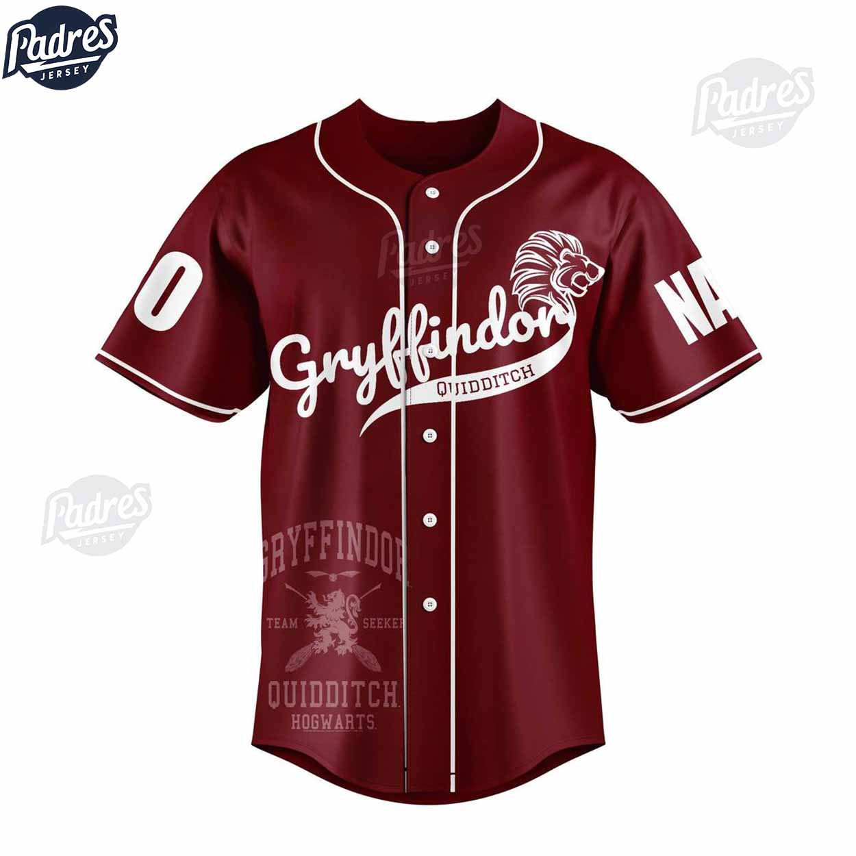 Gryffindor Quidditch Harry Potter Custom Baseball Jersey - Padres Jersey Oasis: Elevate Your Baseball Style Game