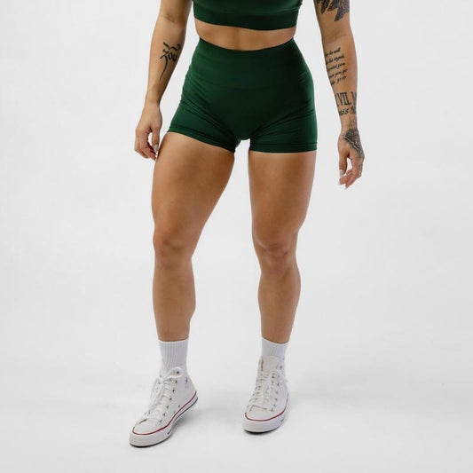 Gymreapers Legacy Compression Shorts for Women - Plain, Knitted Material, Evergreen