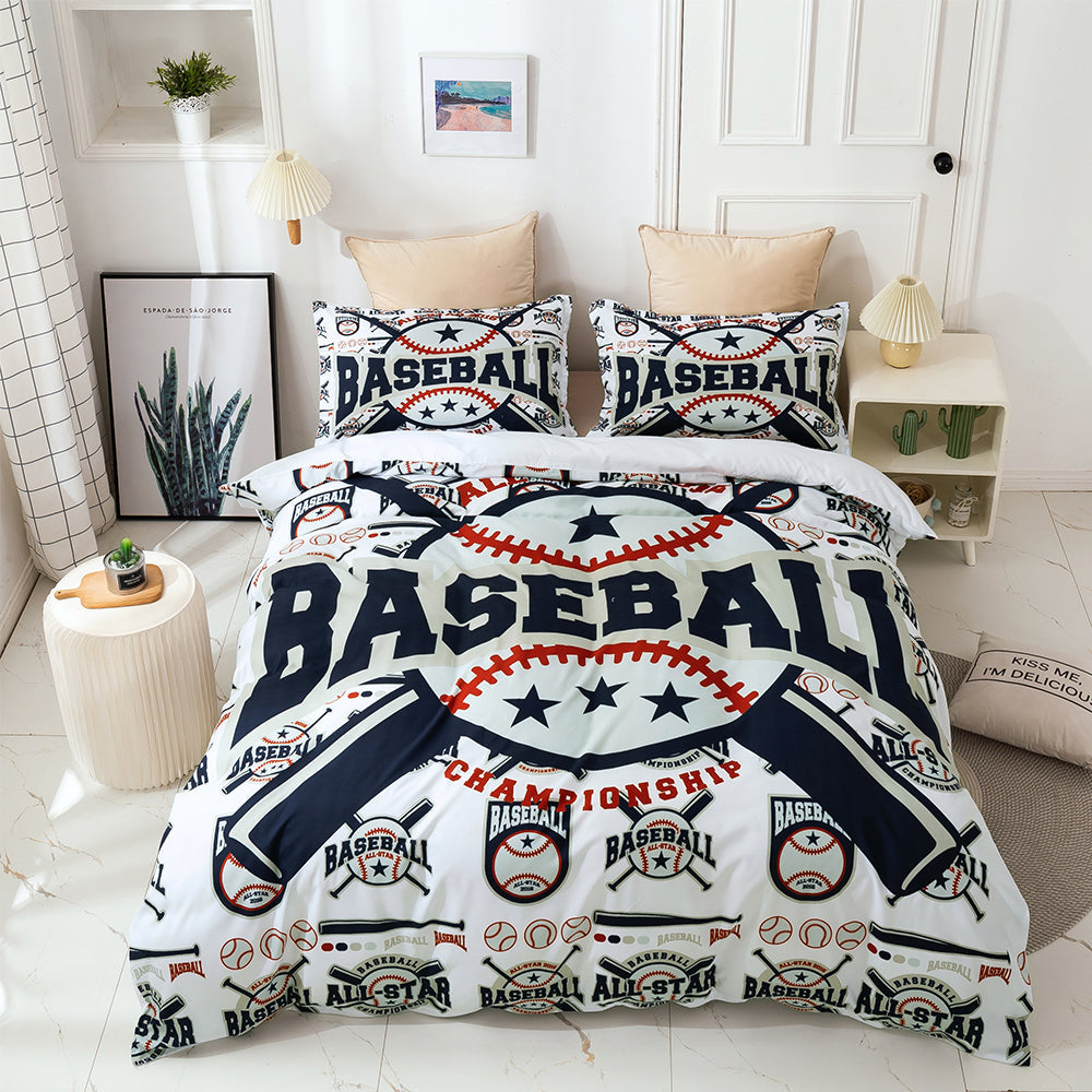 3D Baseball Quilt Cover Set Bedding Set Duvet Cover Pillowcases 15