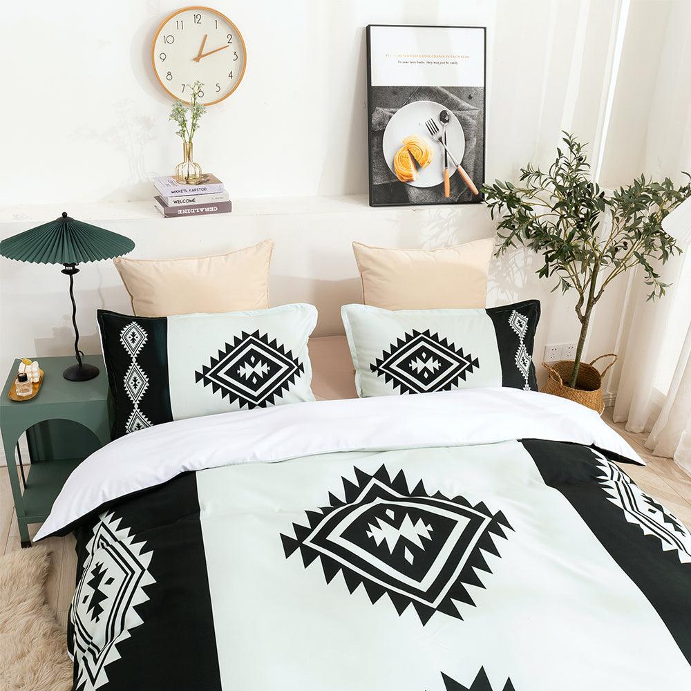 3D Black White Special Lattice Pattern Quilt Cover Set Bedding Set Duvet Cover Pillowcases LXL