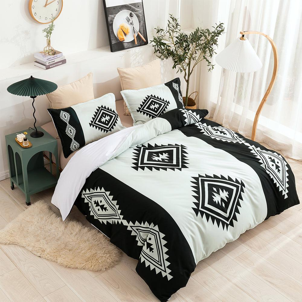 3D Black White Special Lattice Pattern Quilt Cover Set Bedding Set Duvet Cover Pillowcases LXL