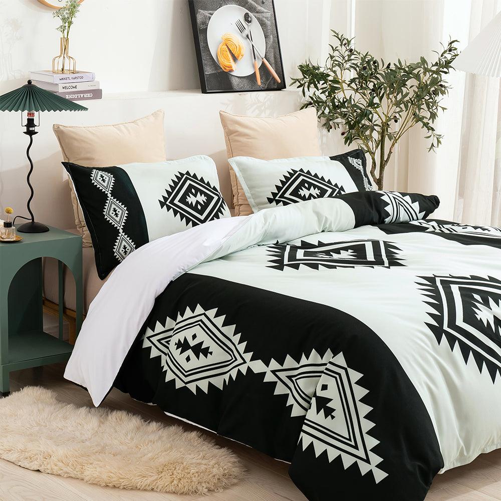 3D Black White Special Lattice Pattern Quilt Cover Set Bedding Set Duvet Cover Pillowcases LXL