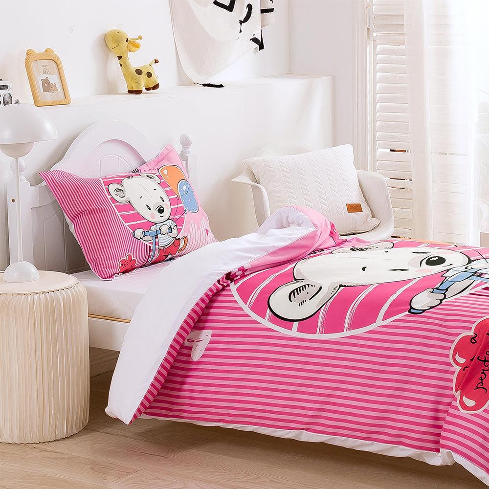 3D Cartoon Animal Bear Pink Quilt Cover Set Bedding Set Duvet Cover Pillowcases 352