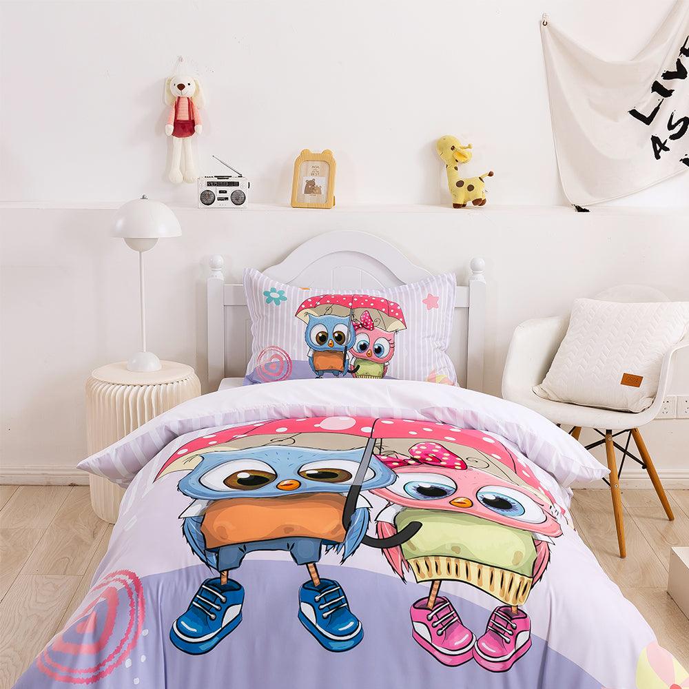3D Cartoon Animal Color Bird Quilt Cover Set Bedding Set Duvet Cover Pillowcases 353