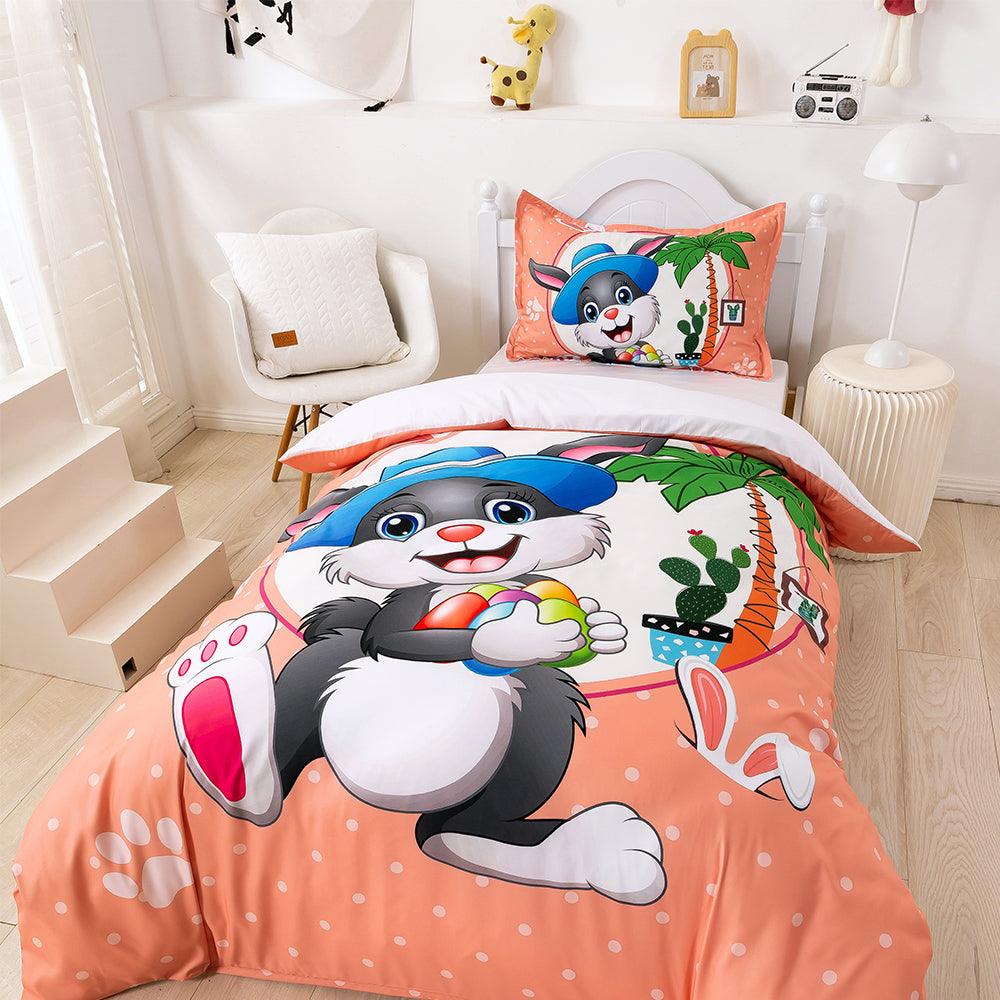 3D Cartoon Animal Rabbit Quilt Cover Set Bedding Set Duvet Cover Pillowcases 356