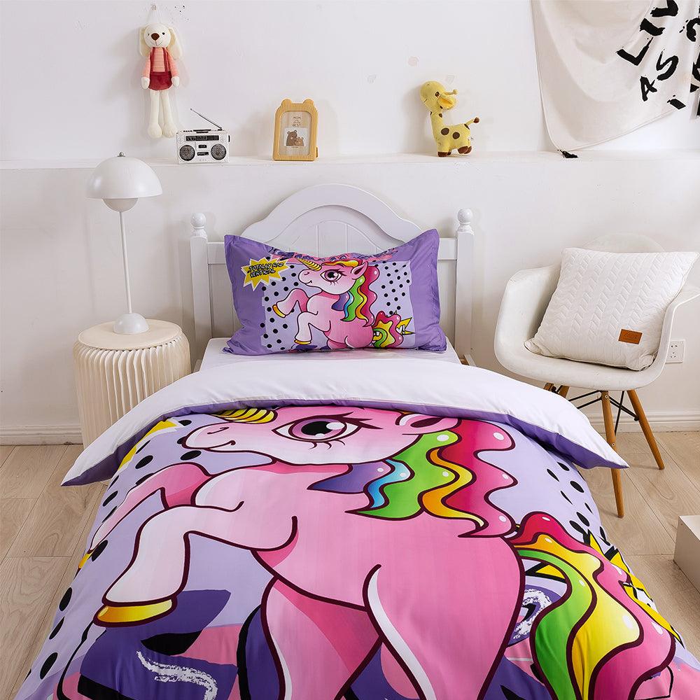 3D Cartoon Animal Unicorn Quilt Cover Set Bedding Set Duvet Cover Pillowcases 359