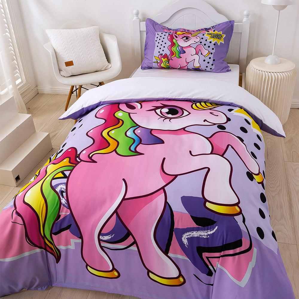 3D Cartoon Animal Unicorn Quilt Cover Set Bedding Set Duvet Cover Pillowcases 359