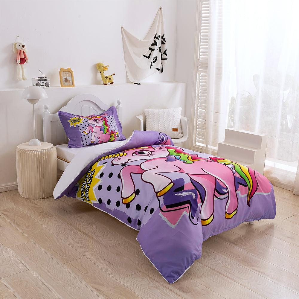 3D Cartoon Animal Unicorn Quilt Cover Set Bedding Set Duvet Cover Pillowcases 359