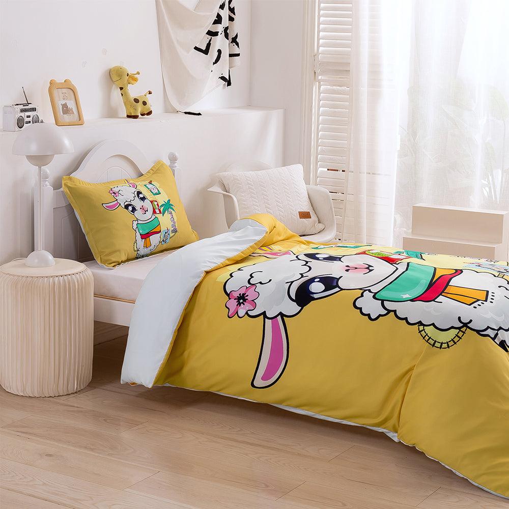 3D Cartoon Animal Sheep Yellow Quilt Cover Set Bedding Set Duvet Cover Pillowcases 361