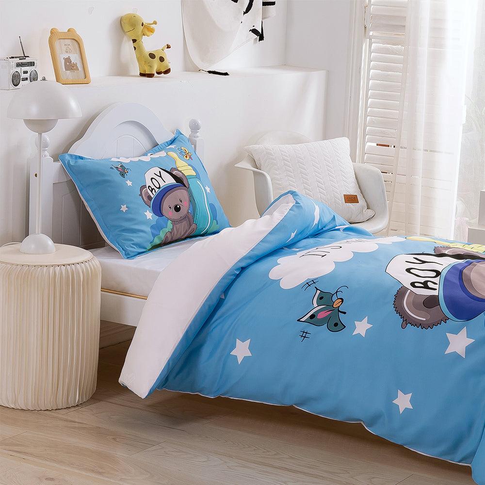 3D Cartoon Animal Bear Blue Quilt Cover Set Bedding Set Duvet Cover Pillowcases 362