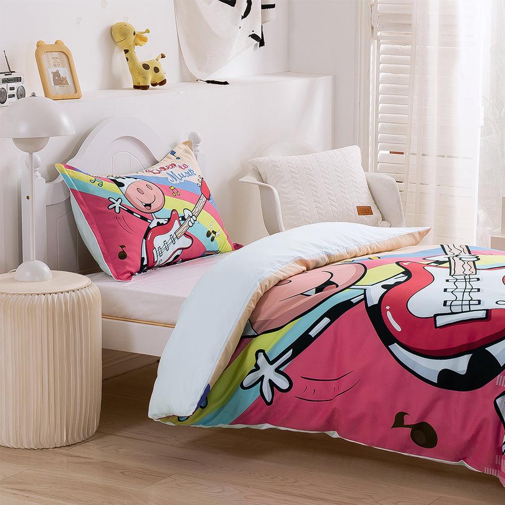 3D Cartoon Animal Cow Guitar Quilt Cover Set Bedding Set Duvet Cover Pillowcases 363