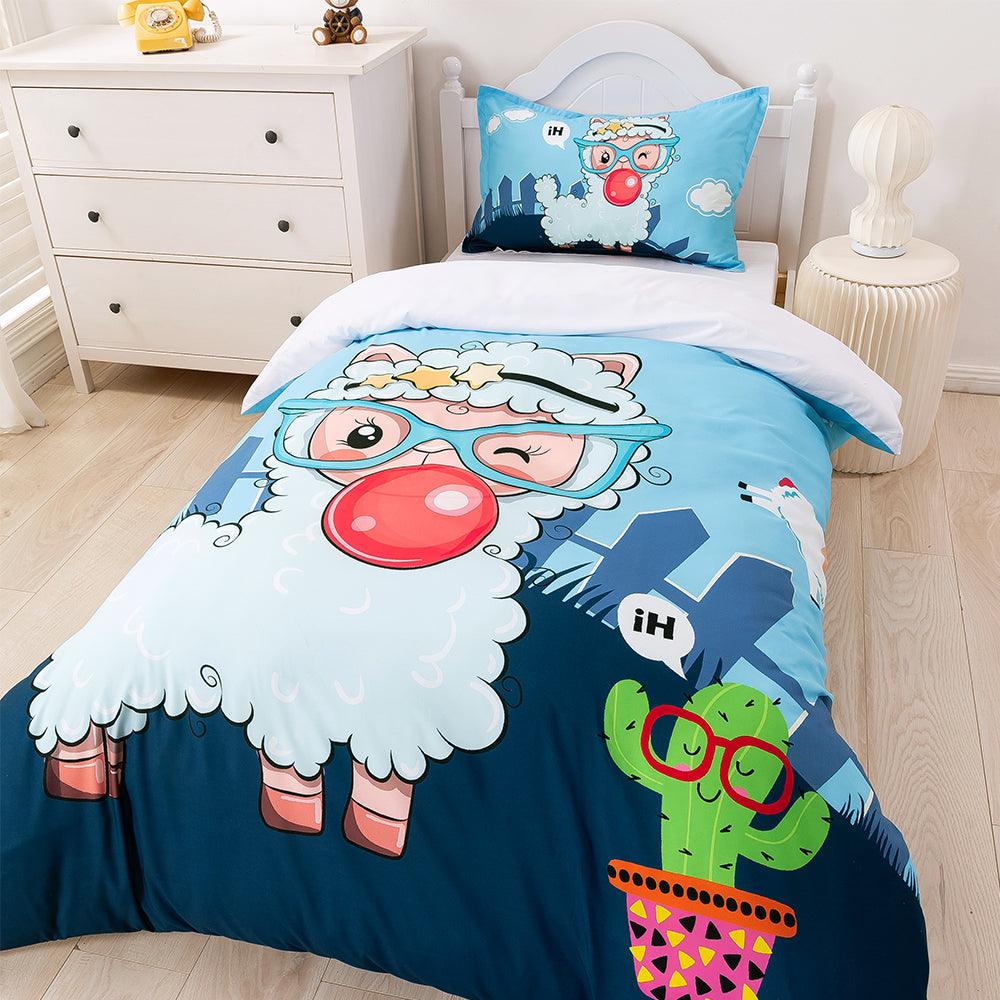 3D Cartoon Animal Goat Quilt Cover Set Bedding Set Duvet Cover Pillowcases 366