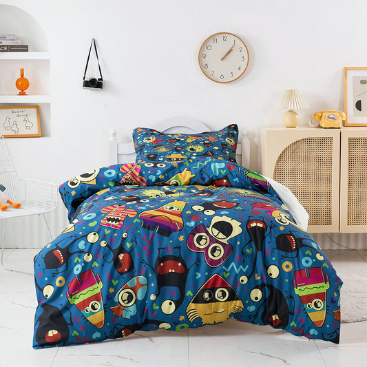 3D Blue Monster Cartoon Quilt Cover Set Bedding Set Duvet Cover Pillowcases 434