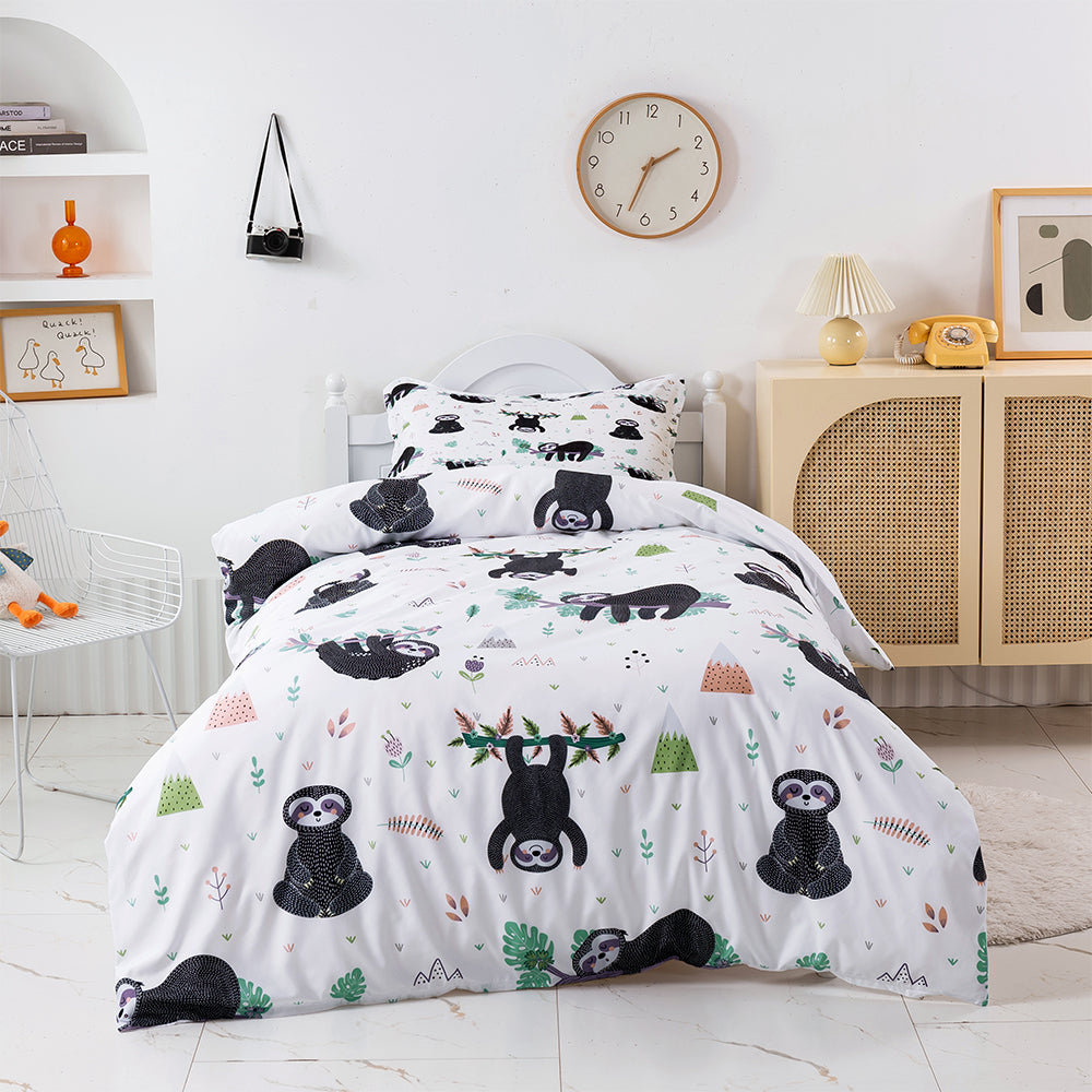 3D Bradypod Branch Cartoon Pattern Quilt Cover Set Bedding Set Duvet Cover Pillowcases 435