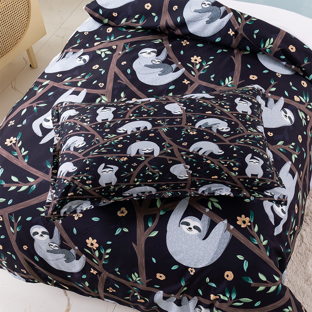 3D Bradypod Branch Cartoon Quilt Cover Set Bedding Set Duvet Cover Pillowcases 442