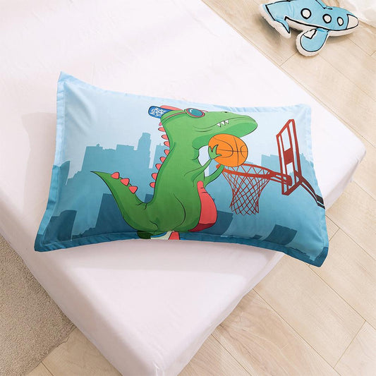 3D Cartoon Basketball Dinosaur Quilt Cover Set Bedding Set Duvet Cover Pillowcases 93