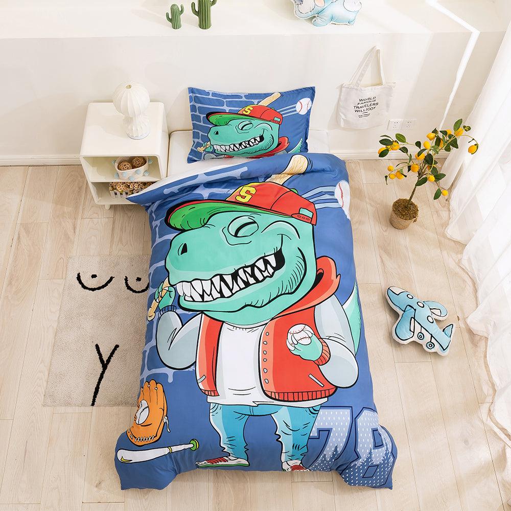 3D Cartoon Baseball Dinosaur Quilt Cover Set Bedding Set Duvet Cover Pillowcases 92