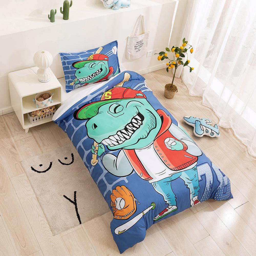 3D Cartoon Baseball Dinosaur Quilt Cover Set Bedding Set Duvet Cover Pillowcases 92