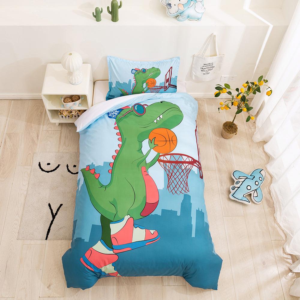 3D Cartoon Basketball Dinosaur Quilt Cover Set Bedding Set Duvet Cover Pillowcases 93