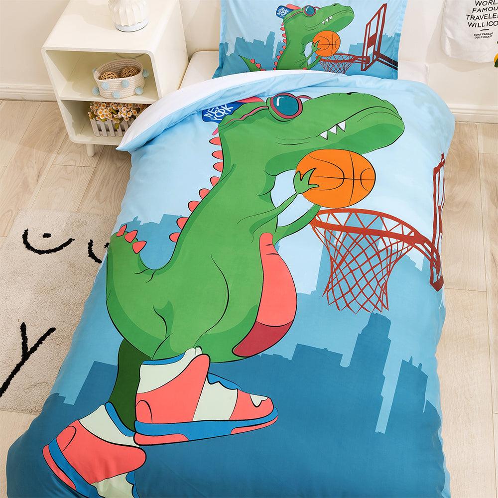 3D Cartoon Basketball Dinosaur Quilt Cover Set Bedding Set Duvet Cover Pillowcases 93