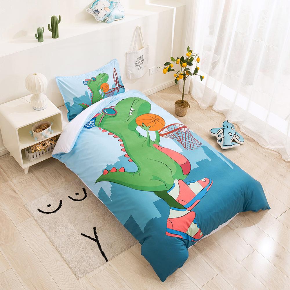 3D Cartoon Basketball Dinosaur Quilt Cover Set Bedding Set Duvet Cover Pillowcases 93