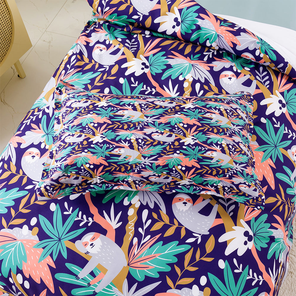 3D Bradypod Leaves Pattern Quilt Cover Set Bedding Set Duvet Cover Pillowcases 446