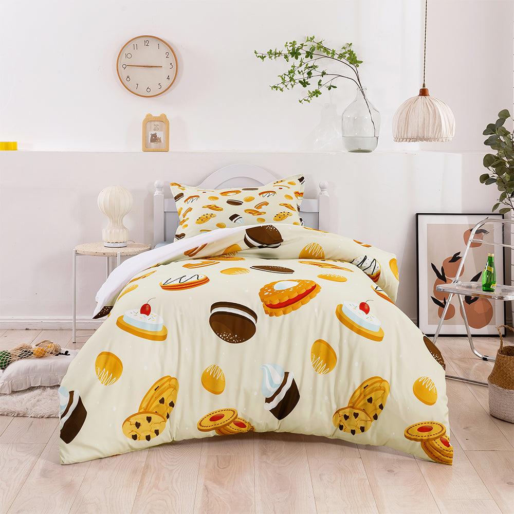 3D Cake Cookie Pattern Quilt Cover Set Bedding Set Duvet Cover Pillowcases 417