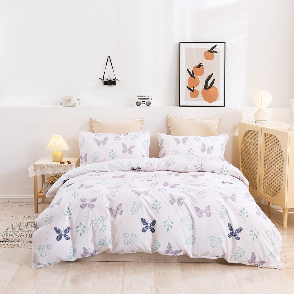 3D Butterfly Leaves Fresh Pattern Modern Quilt Cover Set Bedding Set Duvet Cover Pillowcases 285