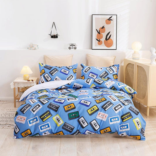 3D Cartoon Blue Tape Quilt Cover Set Bedding Set Duvet Cover Pillowcases 428