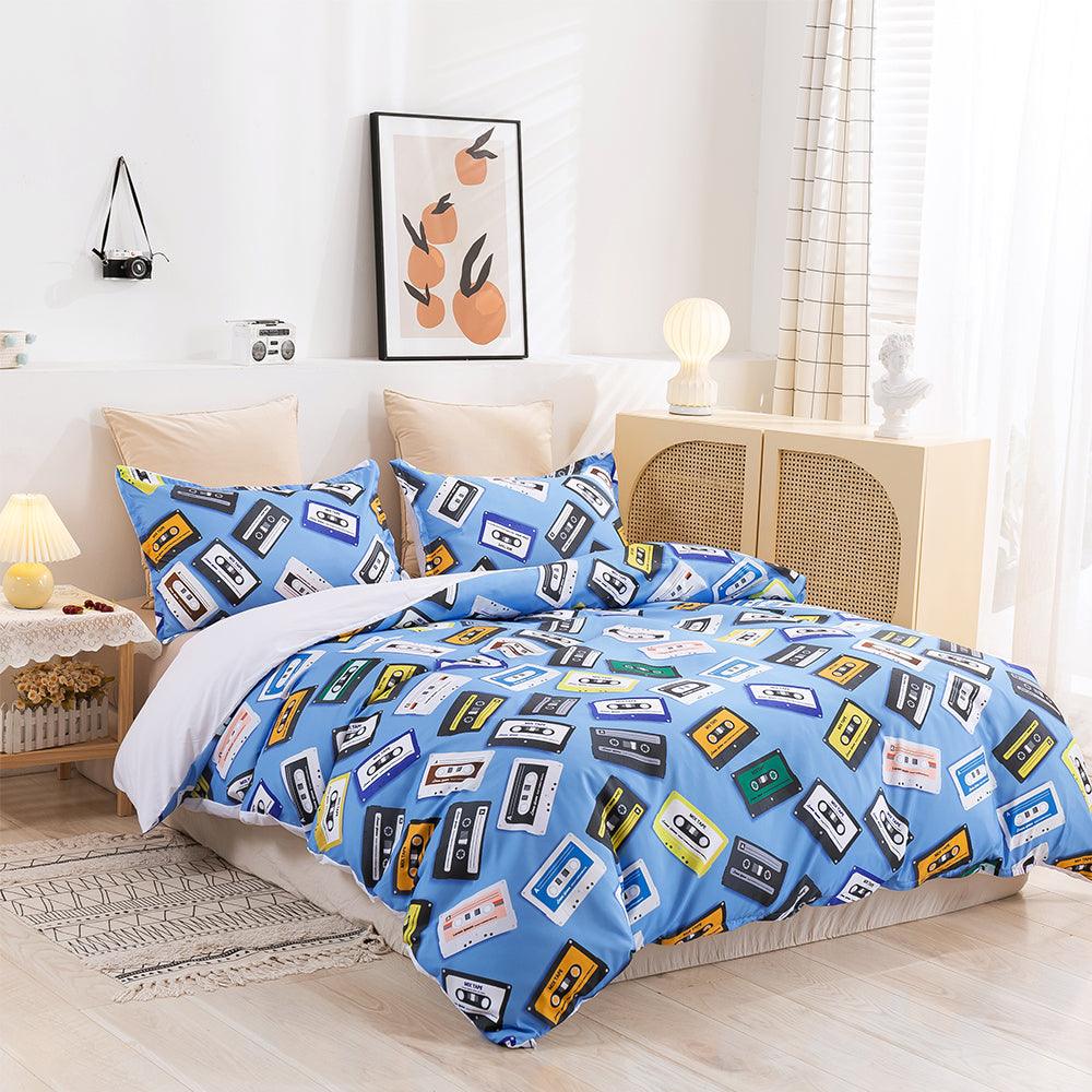 3D Cartoon Blue Tape Quilt Cover Set Bedding Set Duvet Cover Pillowcases 428