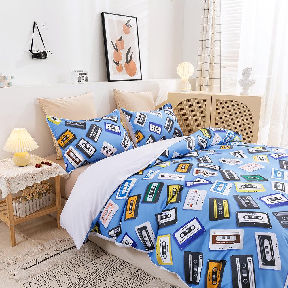 3D Cartoon Blue Tape Quilt Cover Set Bedding Set Duvet Cover Pillowcases 428