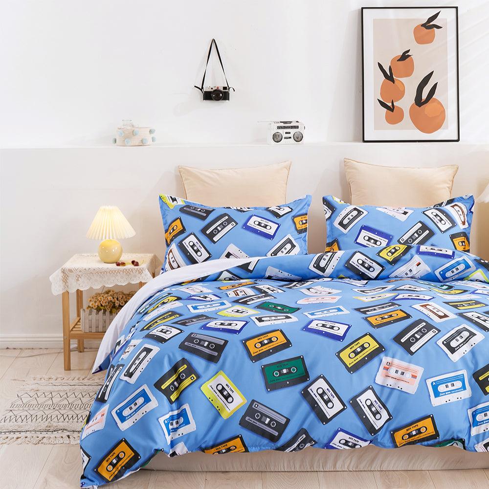 3D Cartoon Blue Tape Quilt Cover Set Bedding Set Duvet Cover Pillowcases 428