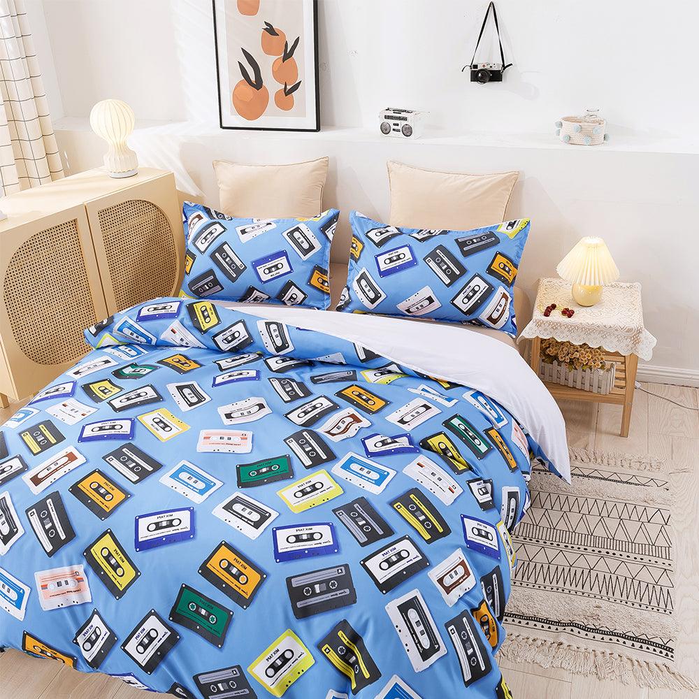 3D Cartoon Blue Tape Quilt Cover Set Bedding Set Duvet Cover Pillowcases 428
